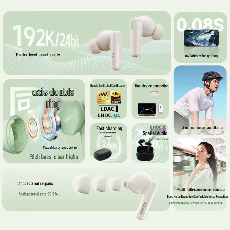 EDIFIER Lolli Pro3 True Wireless Active Noise Cancelling Earbuds