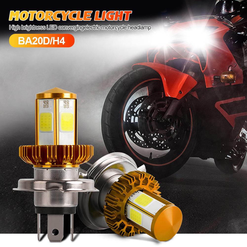 Фара для мотоцикла светодиодная BA20D H6 H4 лампы дальнего и ближнего света Moto LED лампа для фары мотоцикла 6000K белый 12V 1200LM