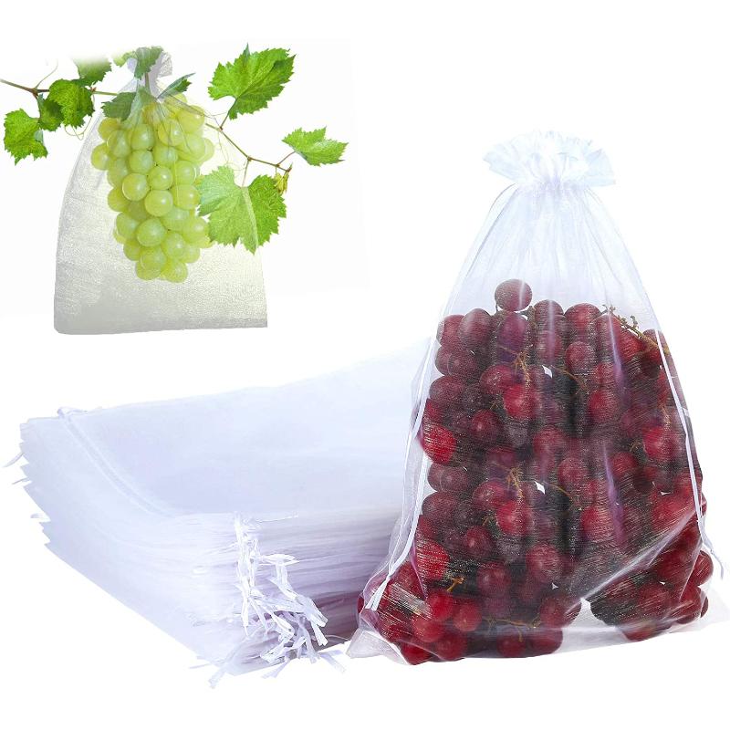 50Pcs Grapes Fruit Protection Bags Garden Mesh Bags Agricultural Orchard Pest Control Anti-Bird Netting Vegetable Bags