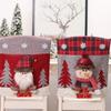 Рождественские чехлы на стулья с Сантой и снеговиками, нетканые материалы, быстрая установка, праздничное украшение