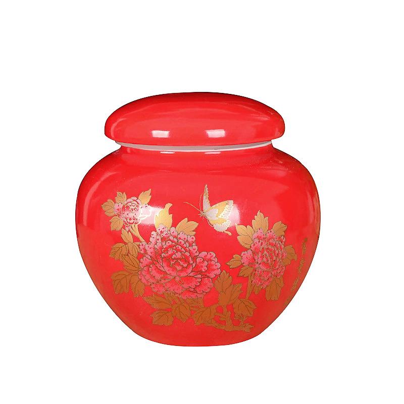 Герметичная сине-белая фарфоровая керамическая банка для меда с закручивающейся силиконовой крышкой