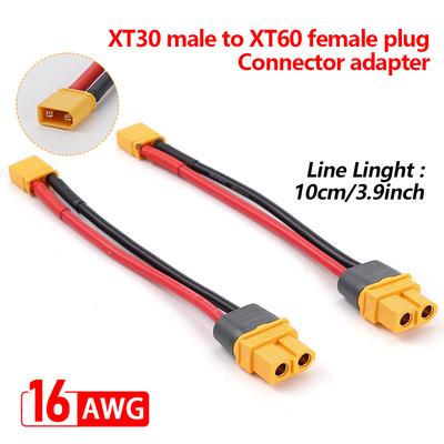 XT30 Male To XT60 Female Plug Connector Adapter с 100MM 16AWG силиконовым проводом для RC Lipo батареи RC Drone Car Boat