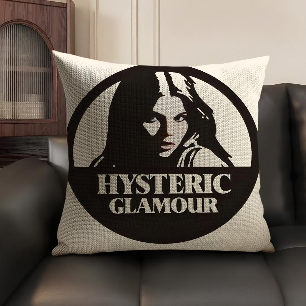 H-Hysterics Glamour Girl Наволочка Натуральный Лен Органическая Ткань Двусторонняя Печать Диван Домашний Декор Подарок Наволочка