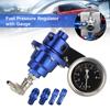 Vehicle Refitting Fuel Supercharger Aluminum Car Accessories Adjustable Fuel Pressure Regulator with Gauge Kit Universal