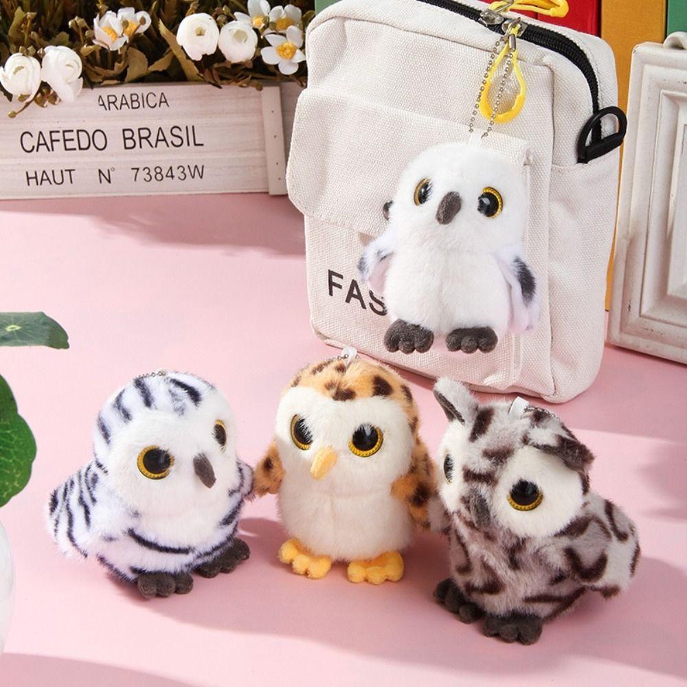 Cartoon Bird Doll Keychain Stuffed Animal Owl Doll Plush Owl Plush Pendant School Bag
