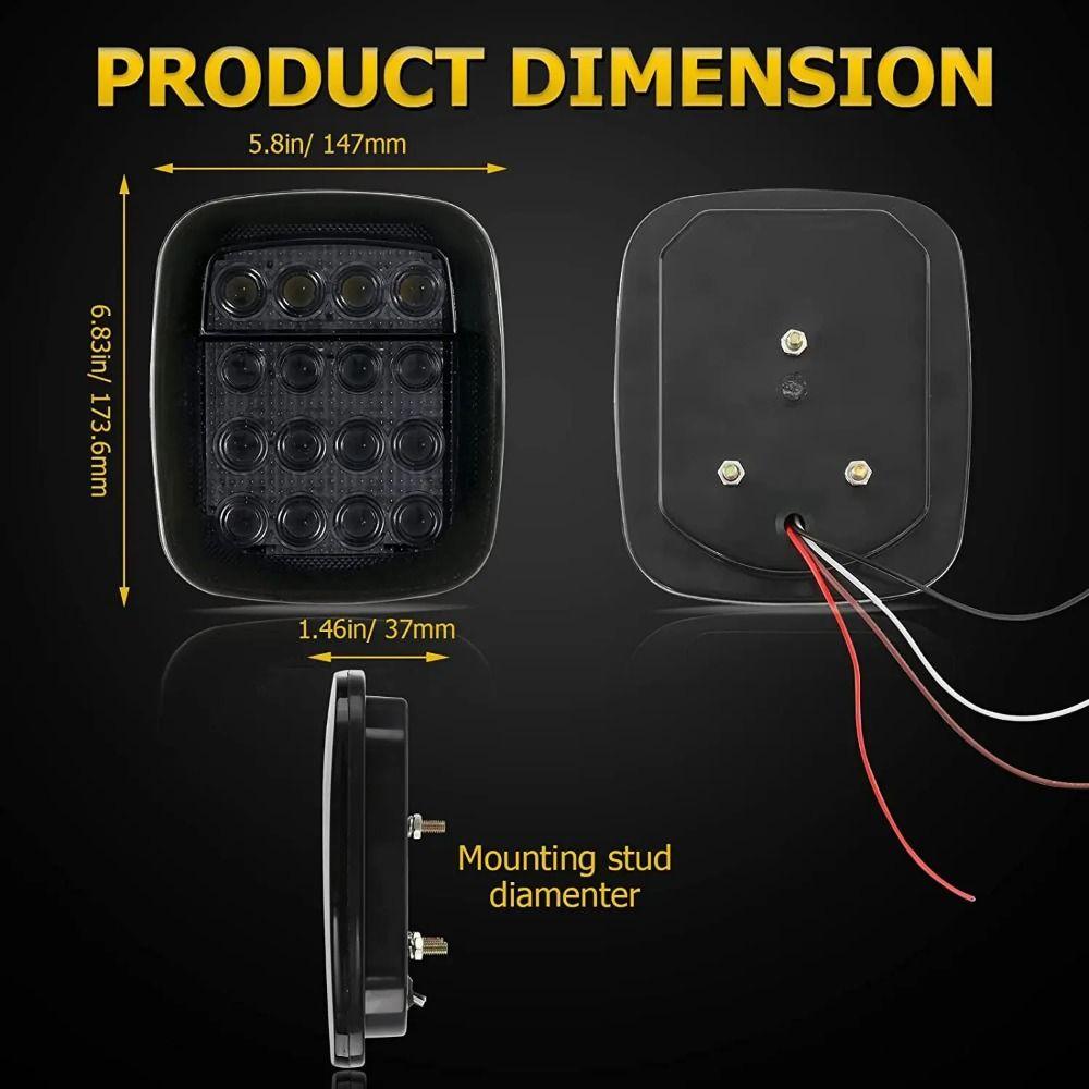 High Brightness Signal Tail Light Square LED Marker Side Light 21LED Truck Clearance Light Boat