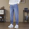 Брюки Мужские Новые Мужские Повседневные Брюки Модные Универсальные Свободные и Узкие С завязками на щиколотках Эластичные Удобные Эластичная талия Мужские Брюки