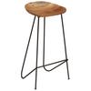 Bar Stool Set of 2 Solid Acacia Wood