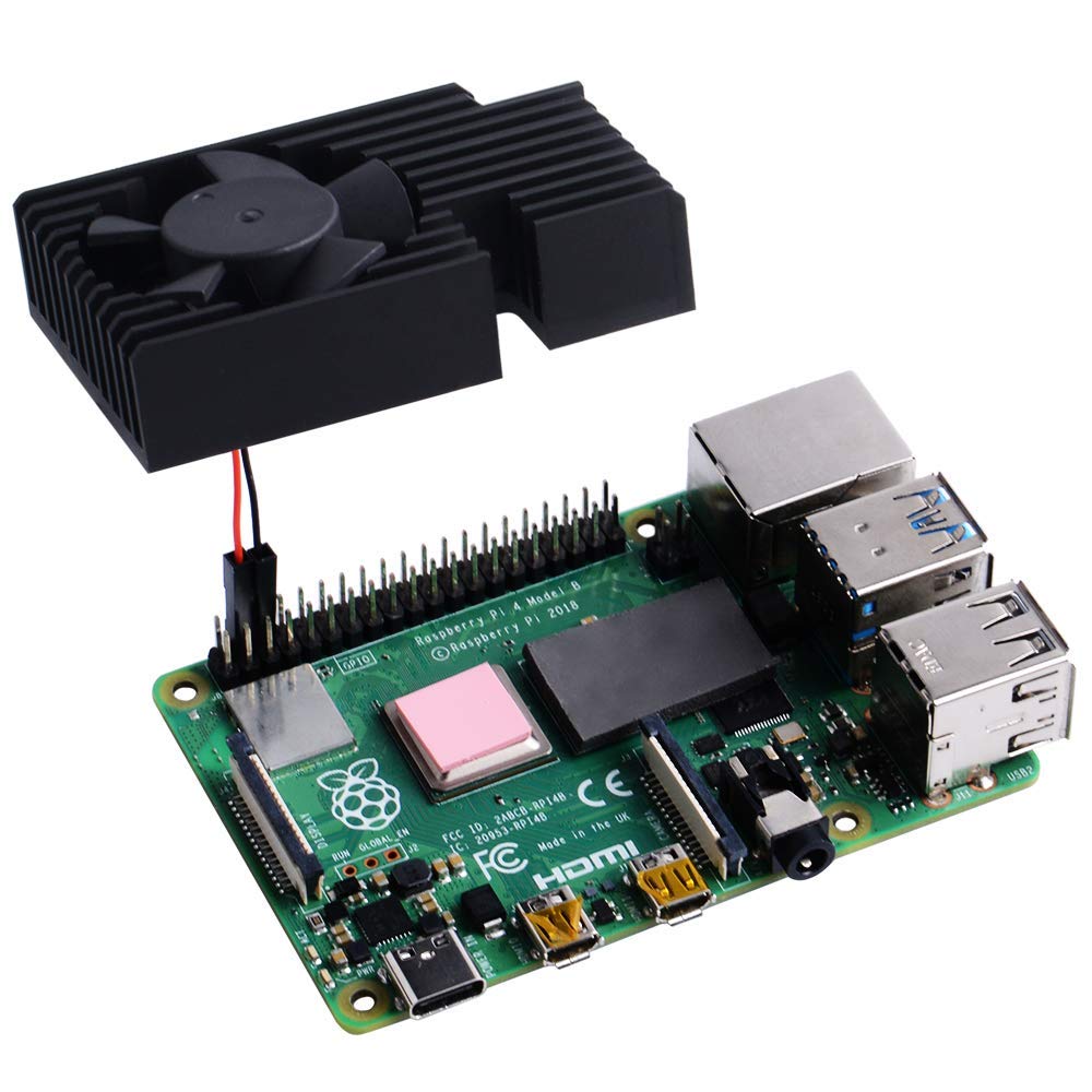GeeekPi Вентилятор Радиатор Raspberry Pi 4, Алюминиевый Радиатор Охлаждения Raspberry Pi 4B/3B/3B+ (Б Плюс)
