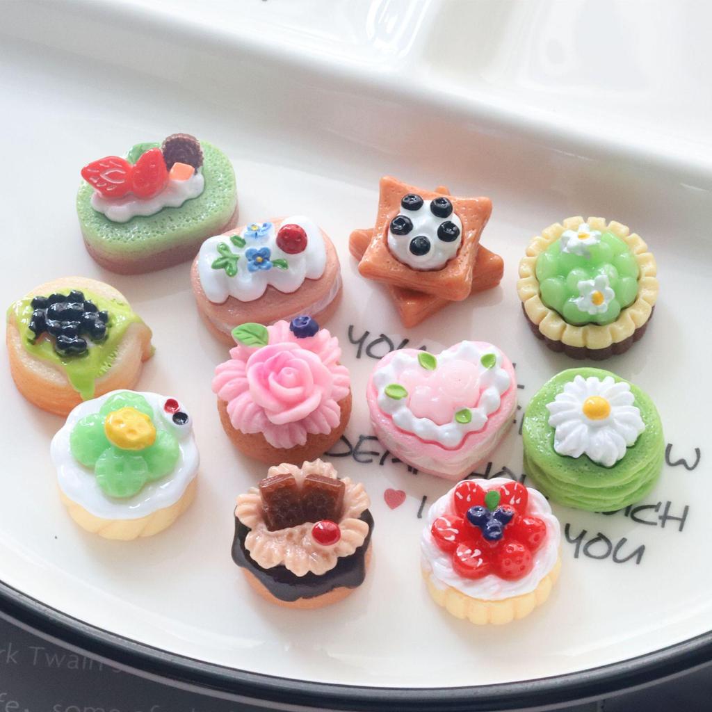 Realistic Rose Cake Food Play Cream Glue Mobile Phone Case Keychain Pendant Resin Jewelry Accessories