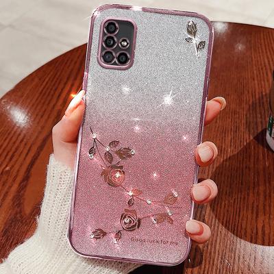 KADEM Для Samsung Galaxy A51 5G SM-A516 Мягкий ТПУ Чехол для телефона Цветочный Декор из Страз Градиентный Блестящий Чехол для телефона