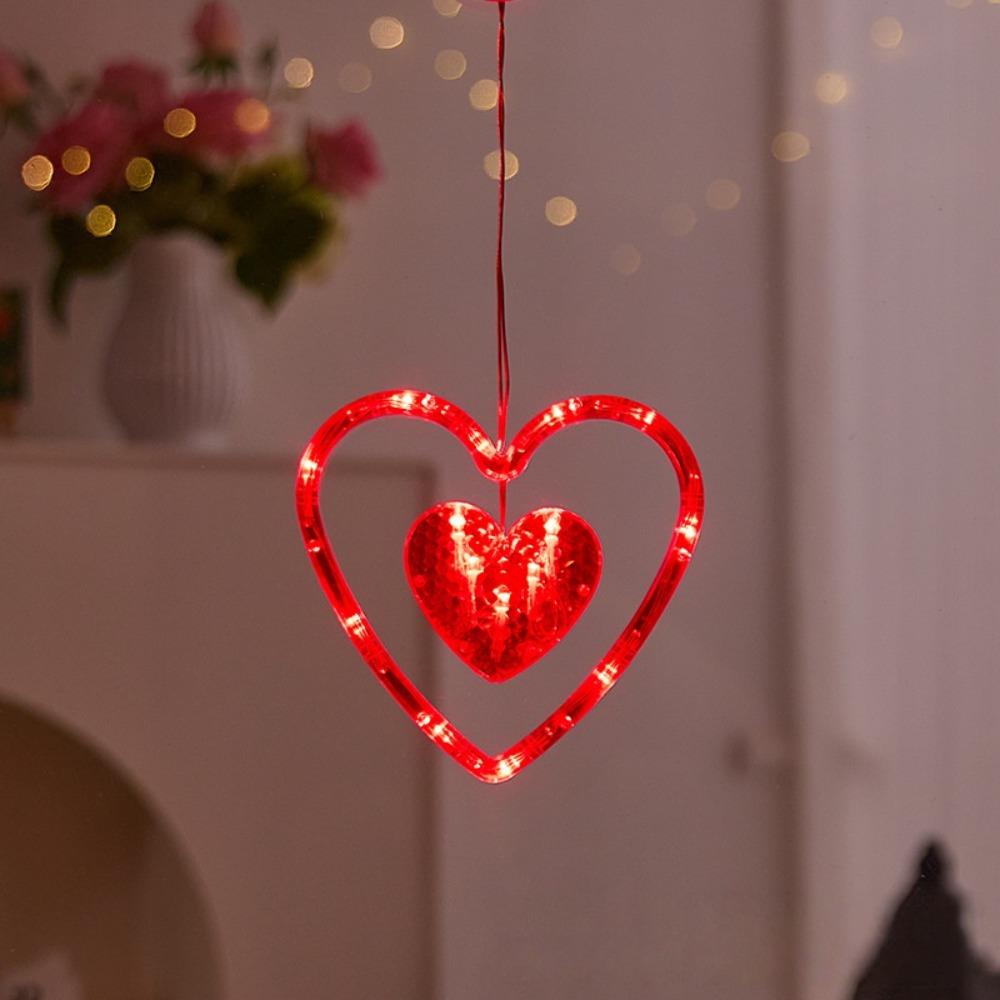 Waterproof Heart Curtain Fairy Light Creative Suction Cup Atmosphere Light  Proposal Ceremony