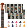 2 Pieces Guitar Fretboard Stickers, Note Decals with 10Pcs Picks,