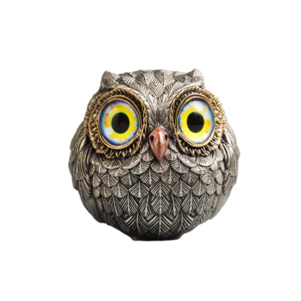Lucky Owl Owl Mini Statue Realistic Owl Ornament Creative Owl Figurine Beads  Desktop Decoration