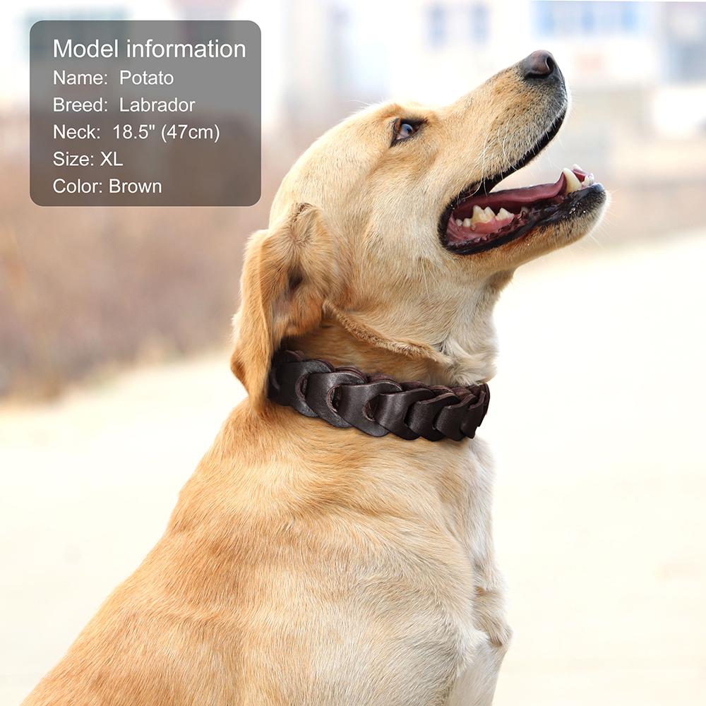 Ошейник из коровьей кожи, ошейники из натуральной кожи для больших собак, ошейники для лабрадоров, аксессуары для средних и больших собак, немецкая овчарка