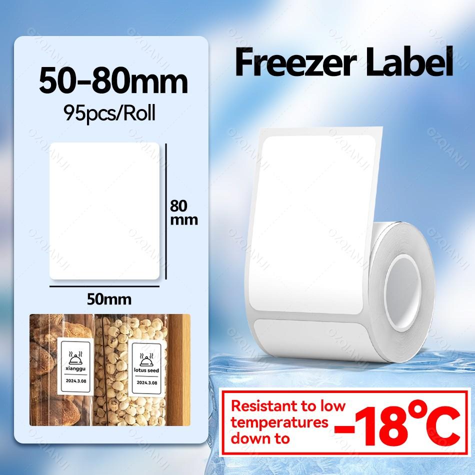For NIIMBOT B21 B1 B203 B3S Frozen Label Paper Resistant To Low Temperatures Down-18°C For Kitchen Freezer Cabinet Sticker Roll