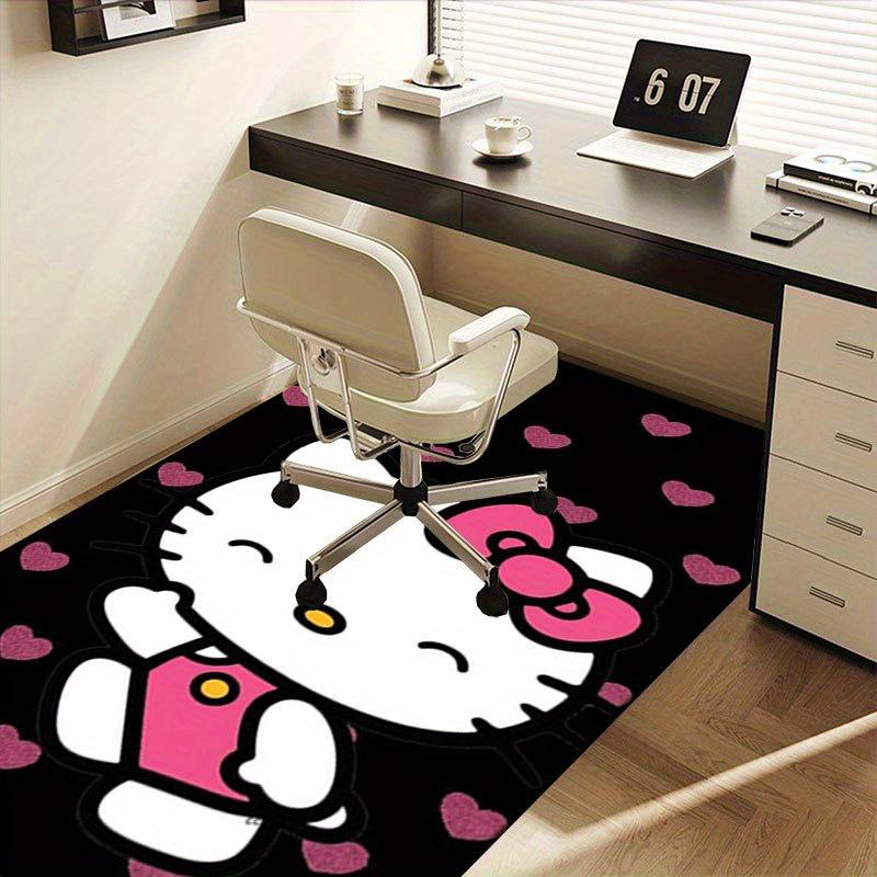 1 шт. Sanrio Hello Kitty Ковер для офиса с принтом русалки Прямоугольный коврик под стол, Идеальный декор для гостиной, спальни, кухни, Нескользящий пол