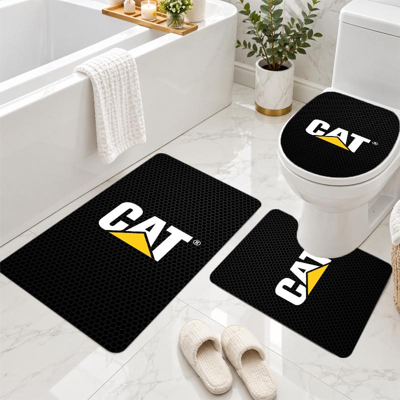 3Pcs Flannel Toilet Mat Set Caterpillar Bathroom Rug Non Slip Bath Carpet Home Decor