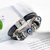 Lucky Eye Turkish Evil Eye Bracelets Punk Multilayer Leather Handmade Bracelet