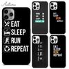EAT SLEEP RUN REPEAT Чехол для телефона iPhone 11 12 13 14 Pro Max mini X XR XS SE 2020 6S 7 8 Plus Samsung Galaxy S21 S22