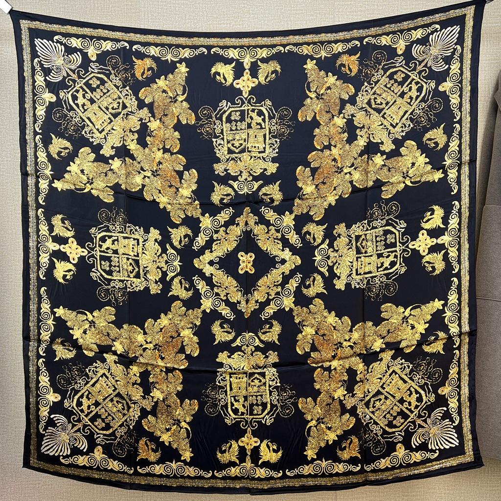 Dunhuang ethnic style cashew flower silk scarf women's 111% mulberry silk neck protection fashionable versatile high-end shawl