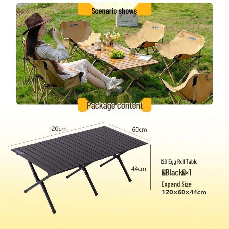 Портативный складной туристический стол и набор стульев-луна с сворачивающимся столом