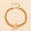 A Stylish Multi-layer Necklace With Exaggerated Fashion Round Beads Decoration, American Style Tassel Chain for Women