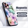 Чехол с принтом акварельных цветов для iPhone 17 Pro Max Гибридный TPU+PC Магнитный для Magsafe Матовая крышка для iPhone 16 Pro Max 15 14 13