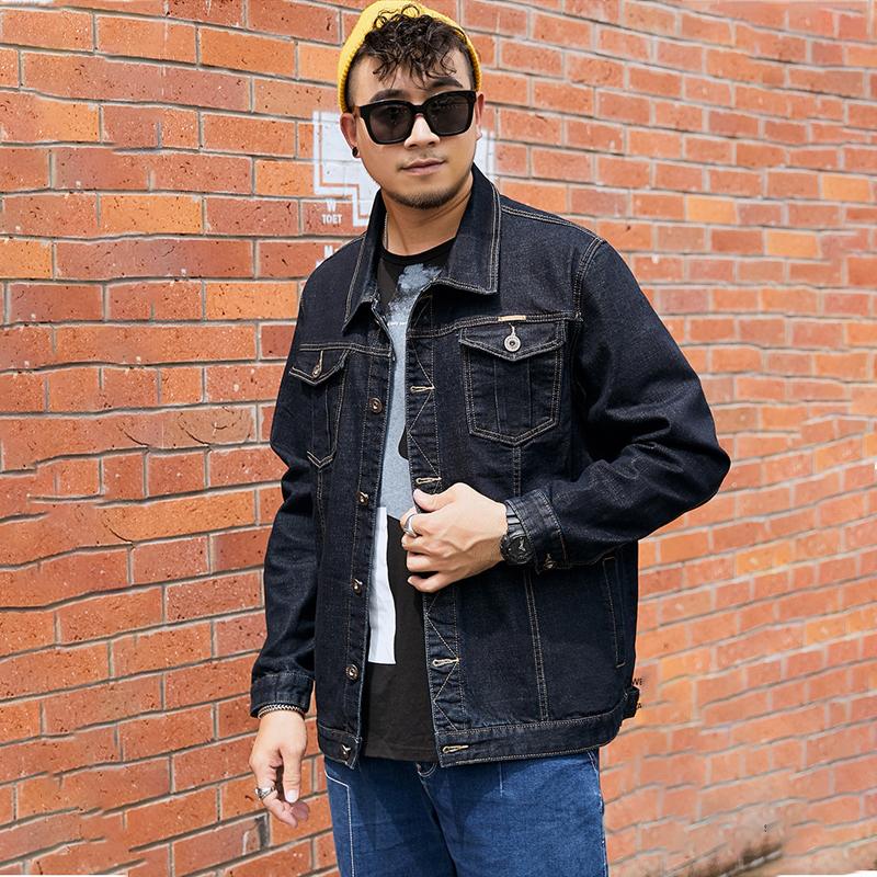 Мужские джинсовые куртки Мужские свободные простые однотонные джинсовые куртки