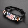 Модный браслет с узором в виде американского флага, ретро, многослойный, плетеный, кожаный, простой браслет, панк-вечеринка, семья, друзья, праздничный подарок