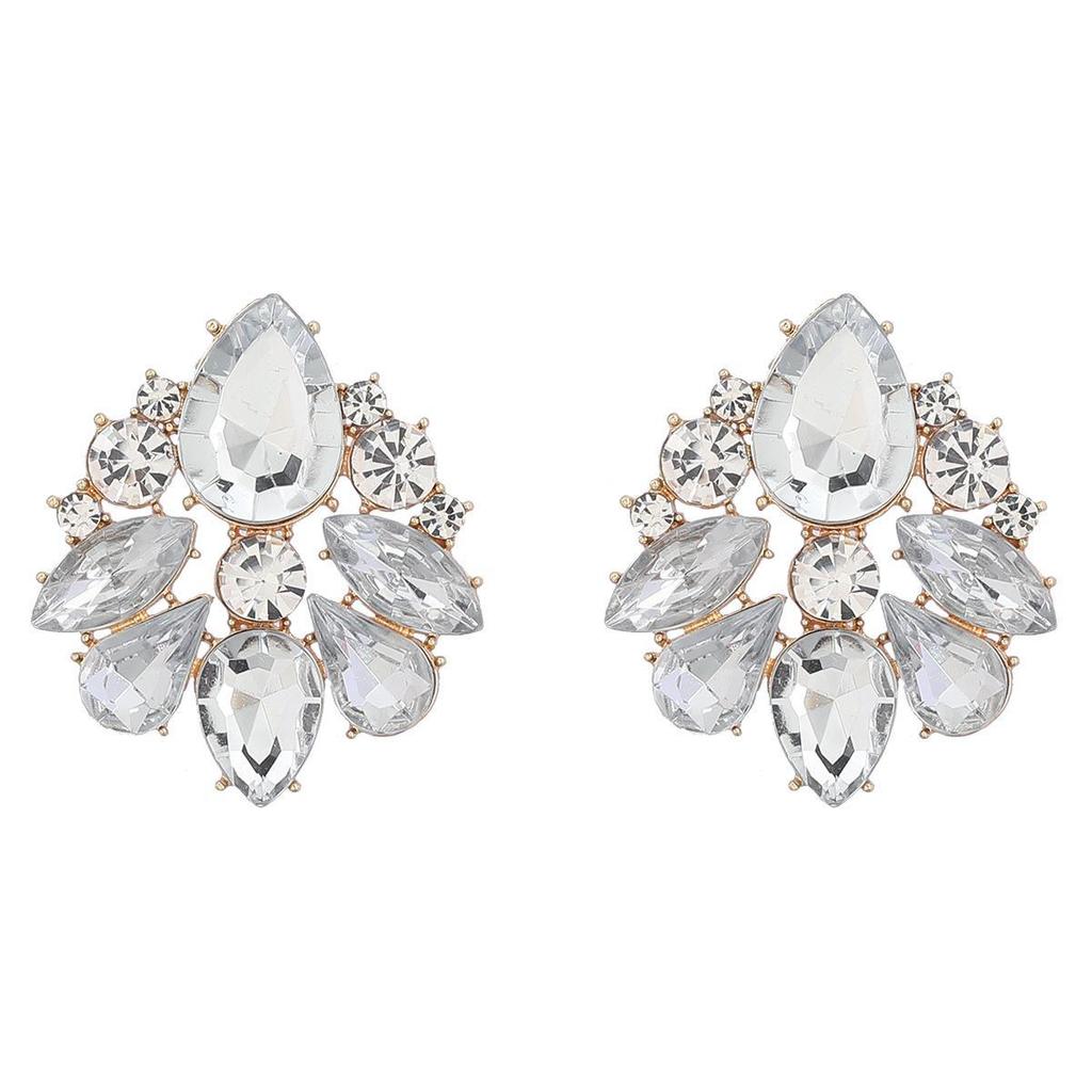 2022 Geometric Colorful Diamond Alloy Earrings: European & American Party Style