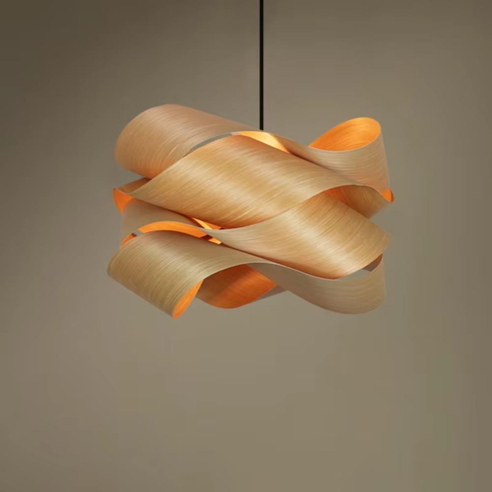 Vintage wood Pendant Light Minimalist Decoration Wooden Lighting Chandelier Lamp for Restaurant Dining Room Island Bamboo