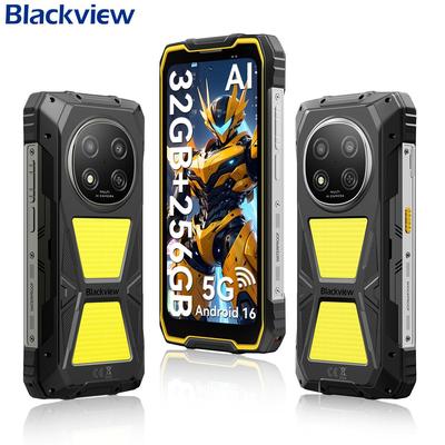 Blackview Прочный мобильный телефон ROCK 2 Pro, 8 ГБ ОЗУ, 256 ГБ ПЗУ, 5G, Android 16, смартфон с батареей 15000 мАч