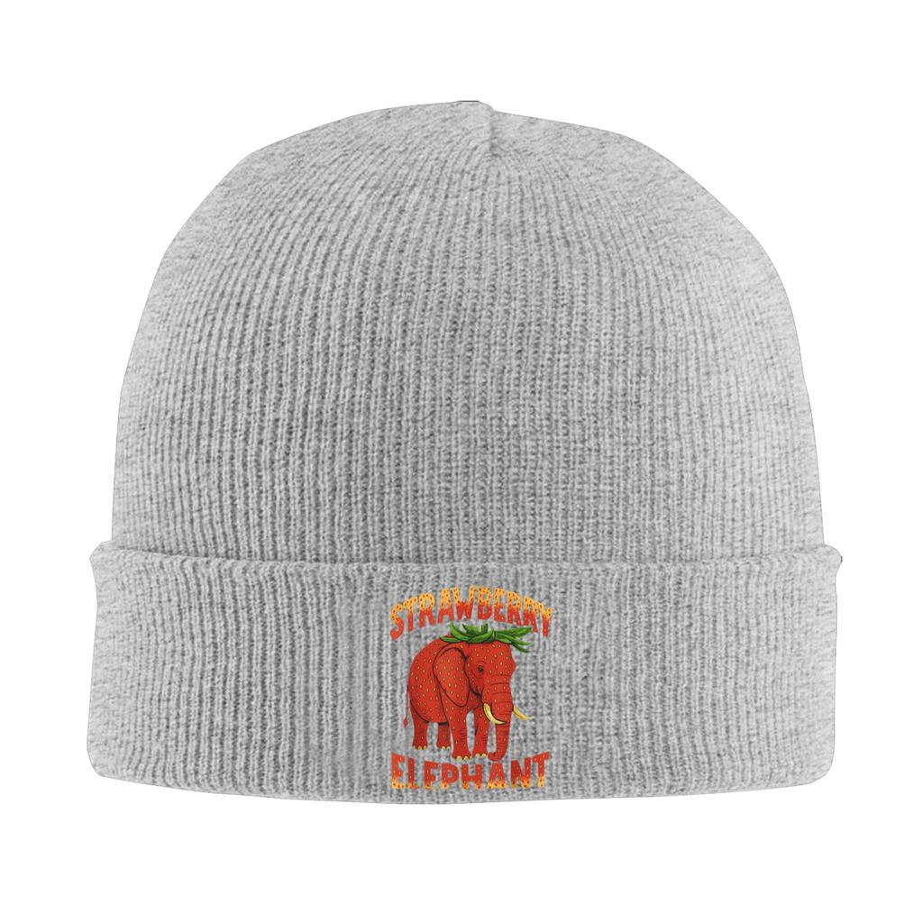 Italian Strawberry Elephant Meme Beanie Hats  Bonnet Hats Adult Unisex Vintage  Skullies Beanies Winter Printed Head Wrap Caps