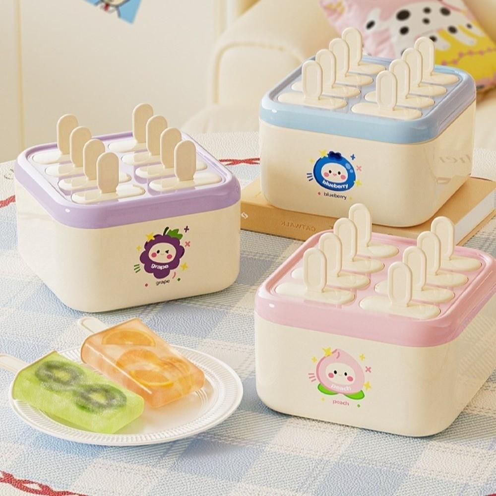 Cartoon Ice Cream Mold 8 Grids Ice Pop Maker Food Grade Ice Cream Box  Party