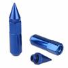 Aluminum Mounted  M12X1.5 Spiked Lug Nuts Extended Tuner 60mm Wheels / Rims Aluminum 20pcs Blue