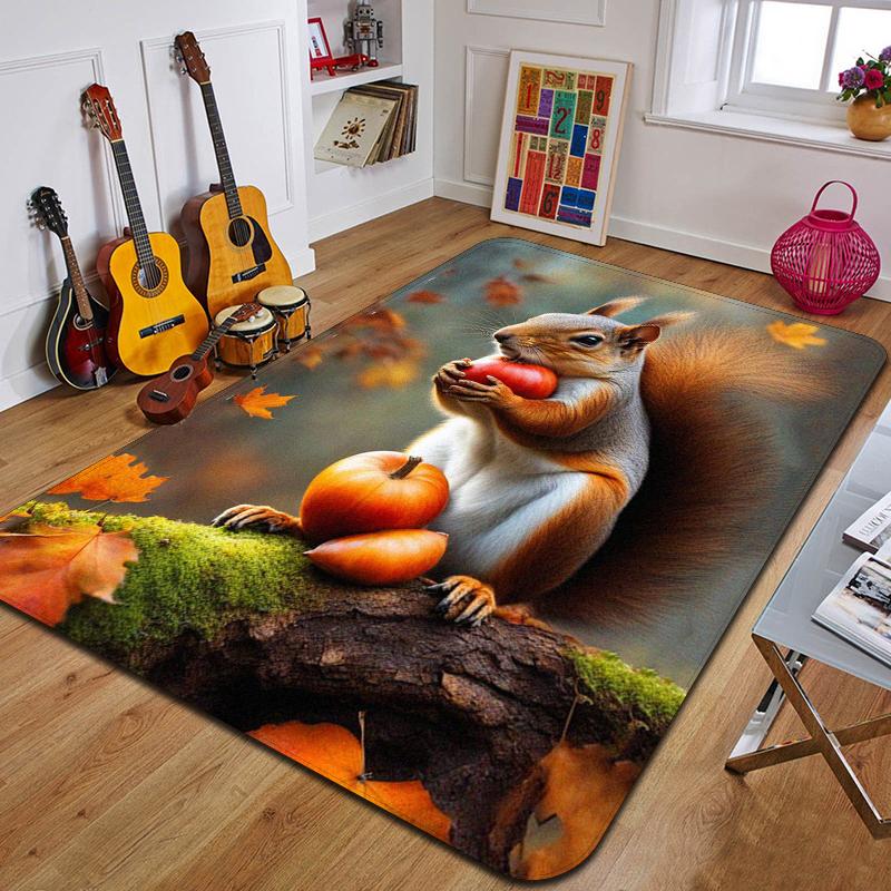 S-squirrel Printed Carpet Fashion Yoga Mat Non-Slip Carpet Bedroom Decoration Outdoor Carpet Bedroom Birthday Gift