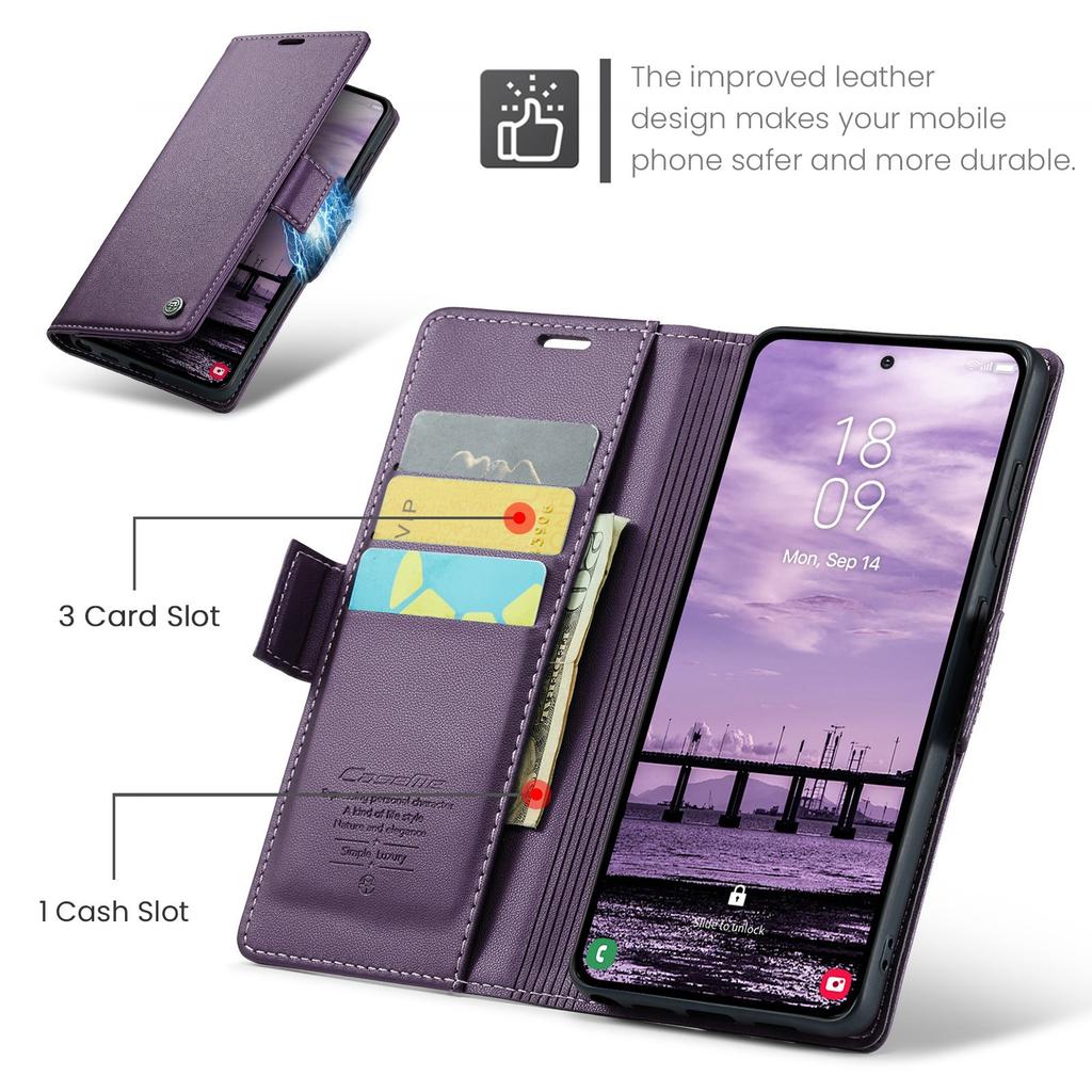 Кожаный кошелек-книжка с отделениями для карт для Samsung Galaxy S26 Ultra S25 Edge S24 S23 S22 Plus FE Магнитная зарядка Защита от падений Чехол