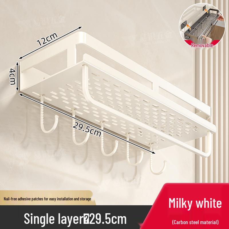 Роскошная настенная полка для ванной комнаты со штангами для хранения без сверления