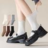 Ladies Spring and Autumn Solid Color Fungus Lace Boneless Medium Tube Pile Cotton Socks