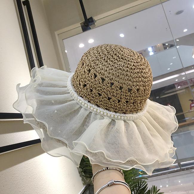 Женская летняя соломенная шляпа-ведро, складная панама-рыбак, с широкими полями, защита от УФ, для пляжа и кавайной моды