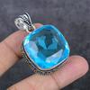 Подвеска из стерлингового серебра 925 пробы с голубым топазом Swiss Blue Topaz Gemstone 1,81 дюйма K5k91