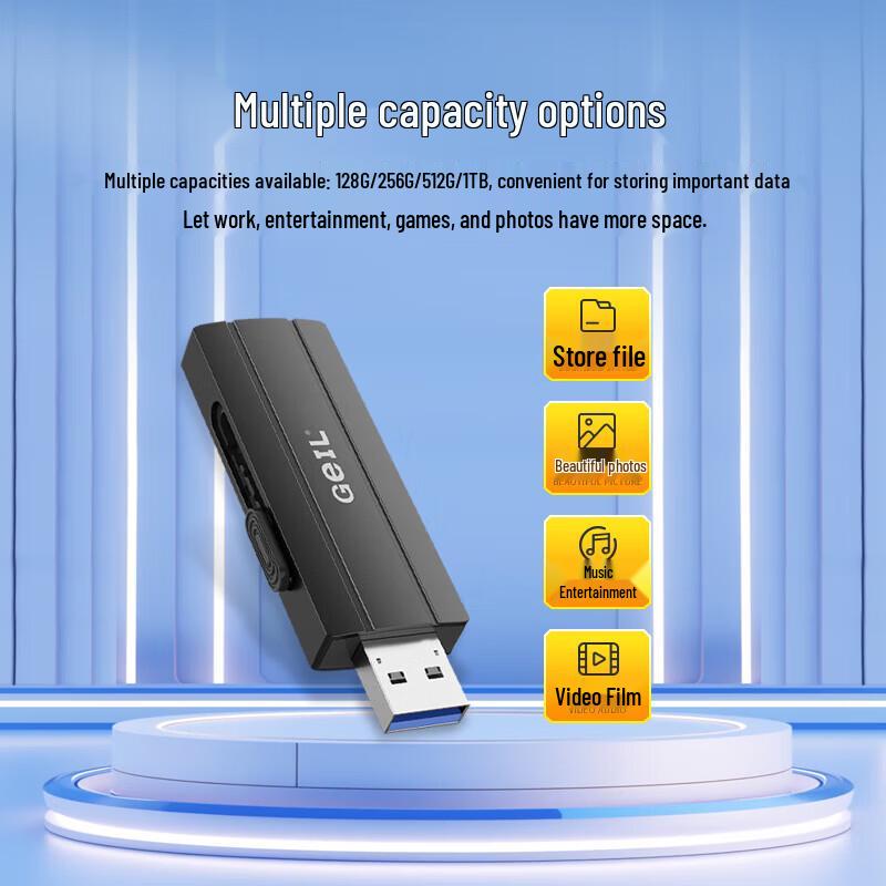 Высокоскоростной USB 3.2 Type-C флэш-накопитель GEIL GP500 двойного назначения