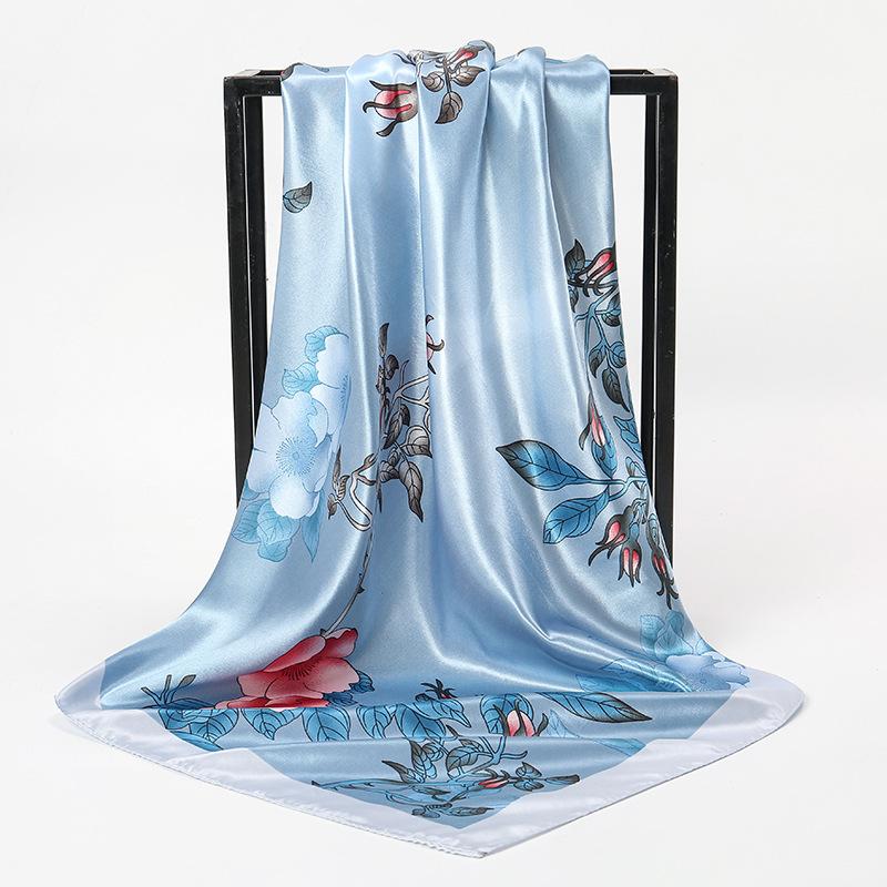 Spring and Autumn Women's Cashew Print Square Scarf Fashion Commuting Versatile Headscarf Stained Rose Square Scarf