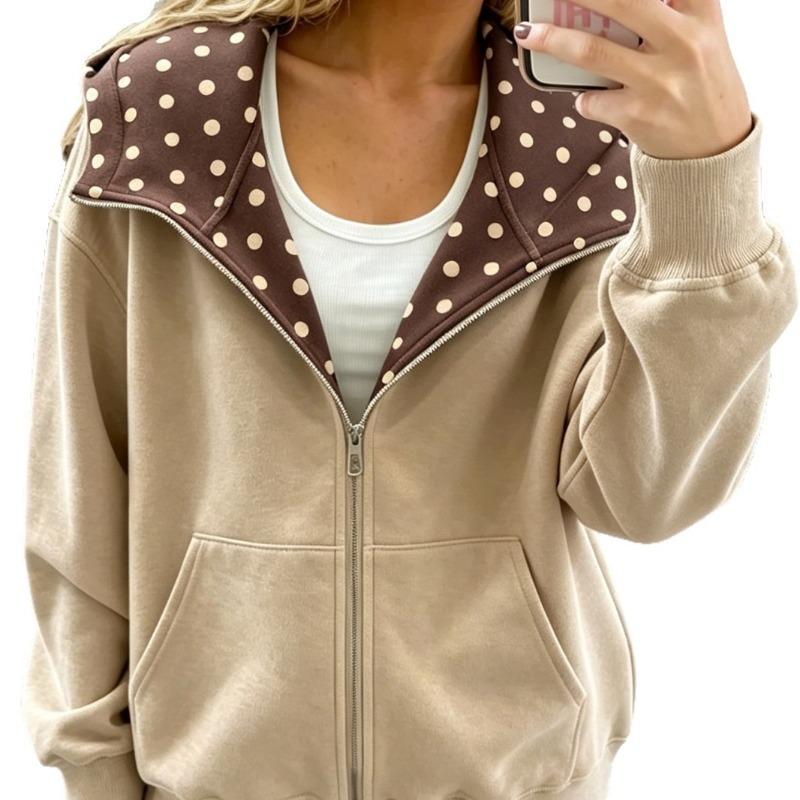 Women S Casual Loose Hooded Cardigan Sweatshirt Jacket Autumn
