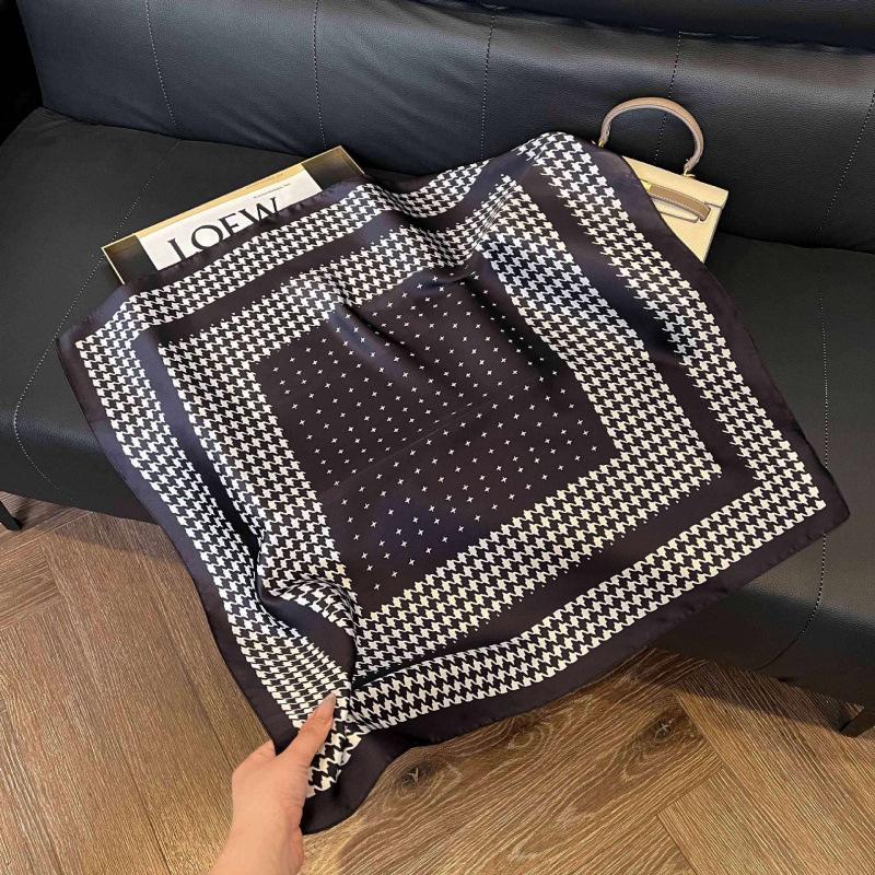 New Korean version of versatile printed decorative silk scarf, Chinese style temperament, elegant streamer, hair tie, bag, small scarf