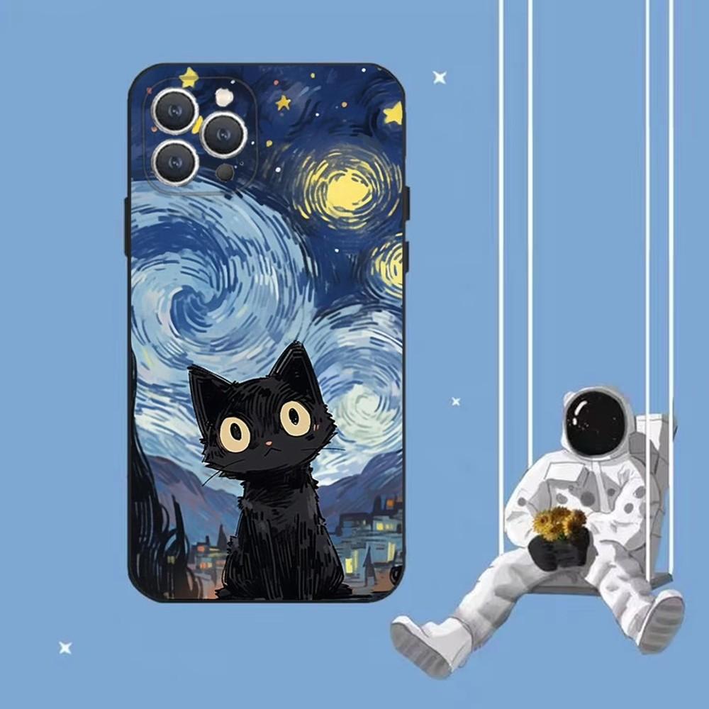 Милый Смешной Мем Кот Чехол для Телефона Для iPhone 16,15,14,13,12,Pro,Max,11,7,8,Plus,XR,XS Max Ударопрочный Силиконовый Мягкий Чехол