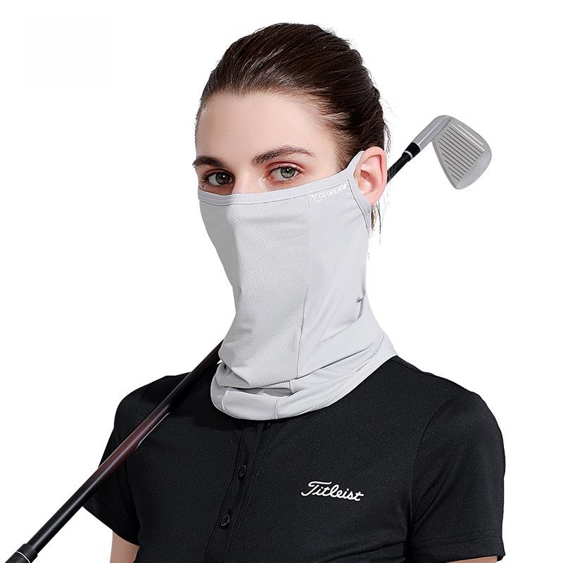 Женская летняя велосипедная солнцезащитная маска Ice Silk с ушными петлями и защитой шеи - XTJ27