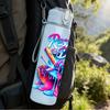 1PC Danced Out Color Neon Graffiti Print 750ml Color Plastic Sports Water Bottle Leakproof Flip Straw Lid Suitable for Sports Office Home Use
