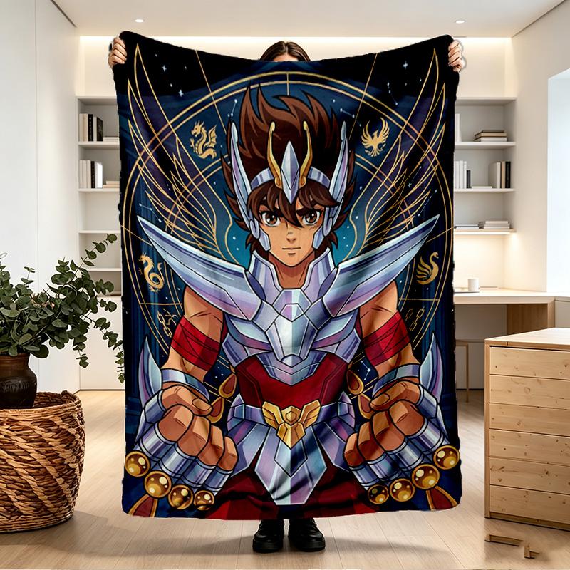 Saint Seiya Print Blanket - Soft & Comfortable, for Bedroom, Travel, Sofa, Home Decoration - Birthday Christmas Gift for Friend